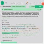 AI writing assistant interface displaying grammar