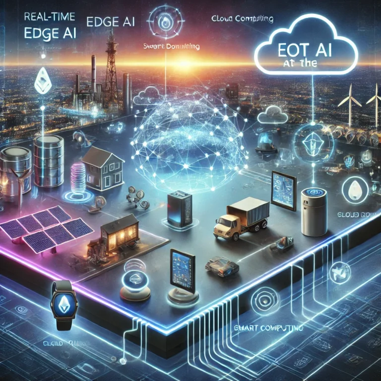 Smart home devices powered by Edge AI, including thermostats and cameras.